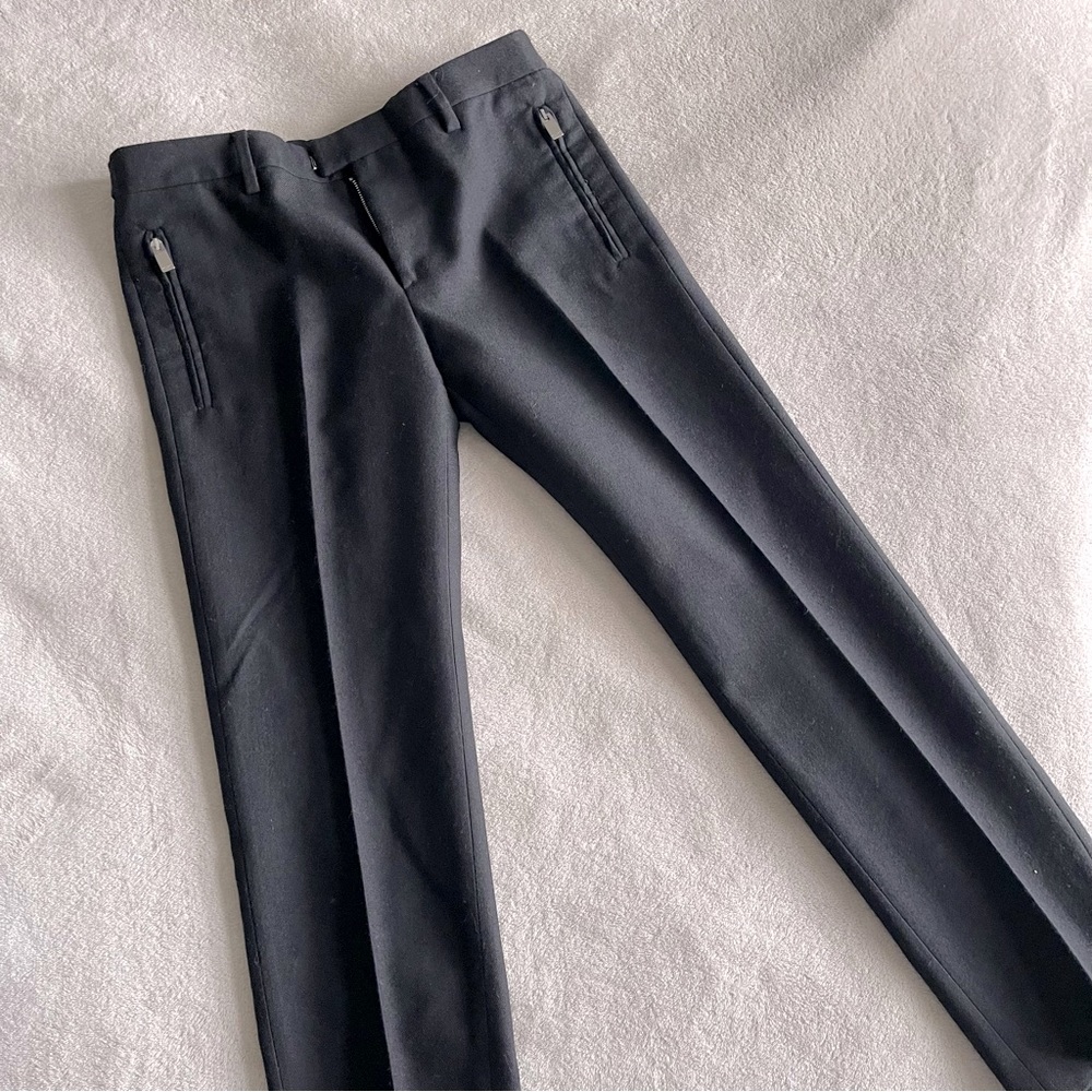 SAINT LAURENT // wool black cigarette trouser crop pants